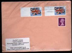 2012 2x 1ST 'UNION FLAG ' POST & GO' BLANKS FINE USED ON COVER