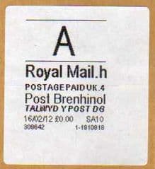 2012 'A' (H 4 ) (£0.00) POST BRENHINOL (LATE USE) **RARE**