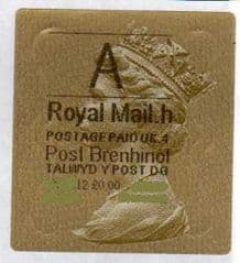 2012 'A' (H 4)(£0.00) WALSALL WELSH GOLD TYPE 3 LABEL