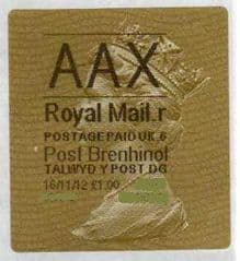 2012 AAX ( R 6) 'POST BRENHINOL' TYPE 2a