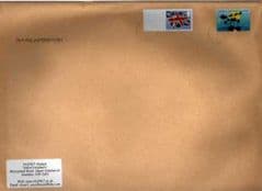 2012 (BLANK) 'UNION FLAG' POST & GO + 20P CARDIFF SCOUT STAMP ON A4 COVER