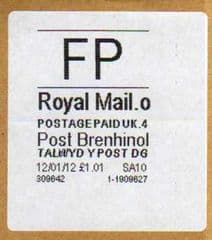 2012 FP ( o 4) 'POST BRENHINOL' WITH CODES ( LATE USE)