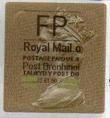 2012 'FP' (O 4) WALSALL WELSH GOLD TYPE 3 LABEL