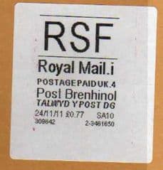 2012 RSF ( i 4)(£0.77) 'POST BRENHINOL' (LATE USE)