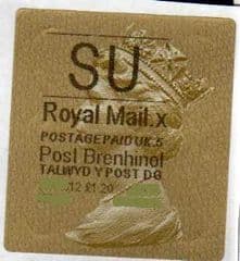2012 'SU' (X 5) WALSALL WELSH GOLD TYPE 3 LABEL