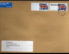 2012 (W/W ) 'UNION FLAG'*FONT ERROR* AND BLANK LABEL POST & GO ON COVER TO U.S.A