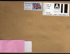 2012 'W/WIDE(UPTO 20g) 'UNION FLAG' AND 'A' (PRINTED PAPERS)  ON COVER