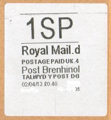 2013 '1SP'(D4) POST BRENHINOL(NEW SERVICE FROM 2ND APRIL 2013)