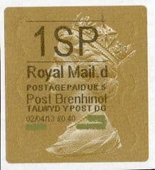 2013 '1SP' (G 5)POST BRENHINOL TYPE 2a LABEL(NEW SERVICE FROM 2ND APRIL 2013)