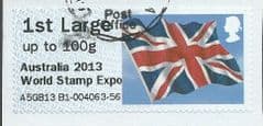 2013 1ST LARGE (UPTO 100g) 'UNION FLAG' (OVPT - AUSTRALIA 2013 WORLD STAMP EXPO)   FINE USED