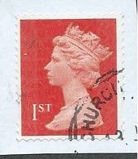 2013 1ST (S/A) 'ROYAL MAIL RED ' (MTIL M13L) MACHIN 'FORGERY'  FINE USED