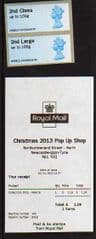 2013 2ND/2ND LARGE 'CHRISTMAS POP UP SHOP -NEWCASTLE NORTH' (2v) + RECEIPT