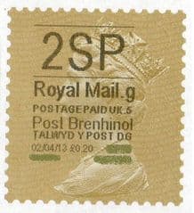 2013 '2SP'( G 5) 'POST BRENHINOL' GOLD PERF (NEW SERVICE FROM 2ND APRIL 2013)