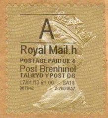 2013 'A'( H 4)  POST BRENHINOL GOLD PERF TYPE 1 ( VERY LATE USE)