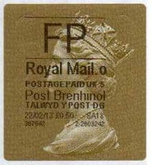 2013 'FP' (O 5) WALSALL WELSH GOLD TYPE 3 LABEL