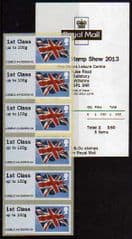 2013 U/M (6 X 1ST) 'UNION FLAG' (SALISBURY STAMP SHOW)(6v)  +RECEIPT