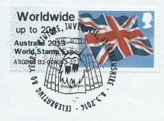 2013 WORLDWIDE (UPTO 20g) 'UNION FLAG' (OVPT - AUSTRALIA 2013 WORLD STAMP EXPO)      FINE USED