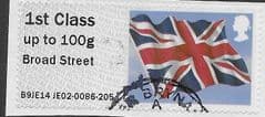 2014 1ST (UP TO 100g) 'UNION FLAG' (BROAD STREET) FINE USED