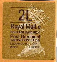 2014 '2L' (E 4) WALSALL WELSH GOLD TYPE 3 LABEL