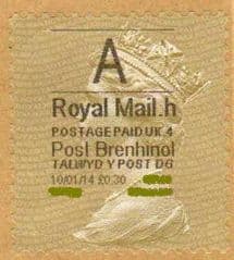 2014 'A'( H 4)  POST BRENHINOL GOLD PERF TYPE 1 ( VERY LATE USE)