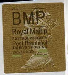 2014 'BMP' (P 4) POST BRENHINOL TYPE 2a LABEL  (NEW SERVICE FROM 2ND APRIL 2013) LATE USE