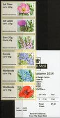 2014 'COLLECTORS SET 'SYMBOLIC FLOWERS ' (HYTECH) (6v) (B9GB14 A005)  WITH RECEIPT