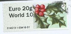 2014 EURO 20g/ WORLD 10G 'HOLLY' (WRONG FONT -WINCOR) FINE USED