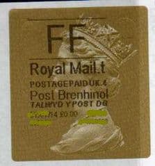 2014 'FF' (T 4)(£0.00) WALSALL WELSH GOLD TYPE 3 LABEL