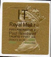 2014 'I.T' (R 5)POST BRENHINOL TYPE 2a LABEL   (NEW SERVICE FROM 30TH MAR 2014)  RARE LATE USE OF 2a