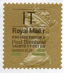 2014 'I.T'( R 6) 'POST BRENHINOL' GOLD PERF  (NEW SERVICE FROM 30 MAR 2014)  VERY LATE USE OF TYPE 1