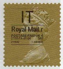 2014 'I.T' (R 6) 'ROYAL MAIL' TYPE 1 HORIZON   (RARE LATE USE OF TYPE 1)