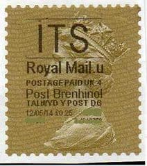 2014 'I.T.S'( U 4) 'POST BRENHINOL' GOLD PERF  (NEW SERVICE FROM 30 MAR 2014)  VERY LATE USE OF TYPE 1