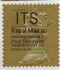 2014 'I.T.S'( U 5) 'POST BRENHINOL' GOLD PERF  (NEW SERVICE FROM 30 MAR 2014)  VERY LATE USE OF TYPE 1