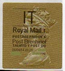 2014 'IT' (R 6) POST BRENHINOL TYPE II  (NEW SERVICE FROM 30TH MARCH 2014)   RARE LATE USE