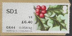 2014 SD1  (Y4)(POSTCODED) 'WINTER GREENERY - HOLLY' FINE USED