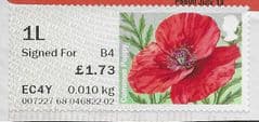 2015 1L SIGNED FOR (B4) (POSTCODED) - COMMON POPPY' (MA15) (TYPE IIa) FINE USED