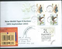 2015 2L (E 5) 'WELSH TYPE 4 LABEL (  ON ILLUSTRATED COVER) DATED 17 SEPT 2015 (RARE CODE 5)