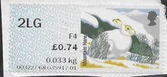 2015 2LG SIGNED FOR (F 4) 'FUR AND FEATHERS - MOUNTAIN HARE' FINE USED