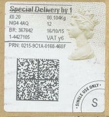 2015 'SPECIAL DELIVERY BY 1 (Y 6) 'TYPE 4a (2D BARCODED)  (RARE'Y 6' CODE)