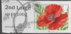 2017 2ND LARGE'COMMON POPPY' ( R17YAL )(ON 1ST CLASS ERROR) FINE USED