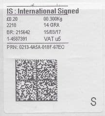 2017 IS: INTERNATIONAL SIGNED (U5)( NEW TYPE 4 PRINTING ON OLD WHITE LABEL)