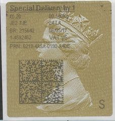 2017 SPECIAL DELIVERY BY 1  (Y5) TYPE 4 PRINTING ON GOLD TYPE 3 LABEL