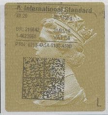 2018 A: INTERNATIONAL STANDARD (H4) TYPE 4 PRINTING ON GOLD TYPE 2 LABEL