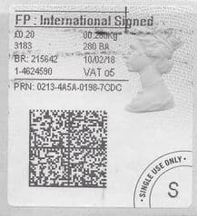 2018 FP: INTERNATIONAL SIGNED (O 5)TYPE 4b LABEL