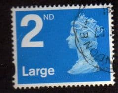 2ND LARGE' BRIGHT BLUE'(2B) (LINE PERFS) FINE USED