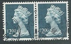 PAIR OF £2.00 'DULL BLUE' (ENSCHEDE ) FINE USED