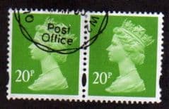 PAIR OF 20P 'BRIGHT GREEN '(2B) FINE USED
