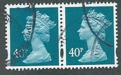 PAIR OF 40P 'TURQUOISE BLUE' (2B)  FINE USED