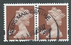 PAIR OF 49P 'RED BROWN' (2B)  FINE USED
