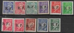 SMALL COLLECTION OF 11 X M/M FRENCH STAMPS (11v)